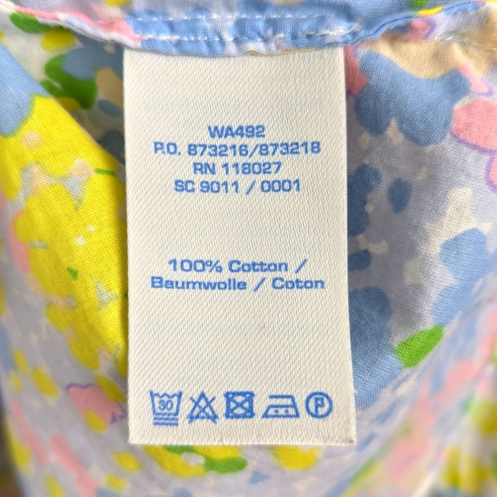 Boden Lightweight Cotton Pastel Floral Button-Up Shirt 6 - Picture 3 of 4